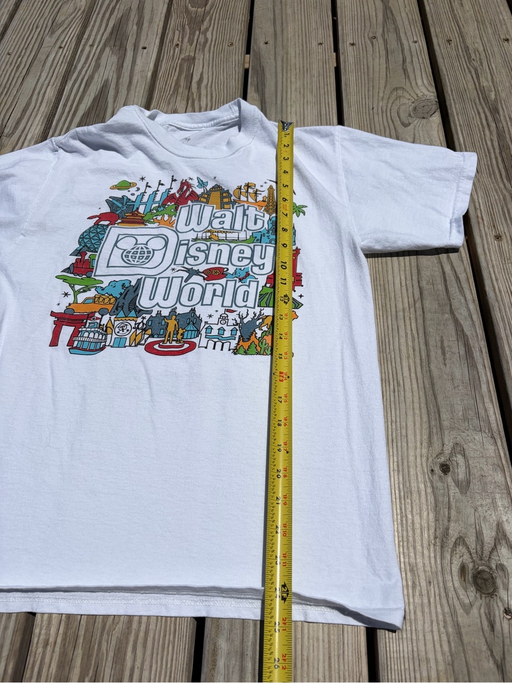 Disney Walt Disney World Shirt Mens M White Attractions Graphic Tee Theme Park - Picture 7 of 9